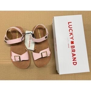 Lucky Brand GAN-TGS Girls Blush Pink Buckle Ankle
Strap Sandals Size  5 Toddler